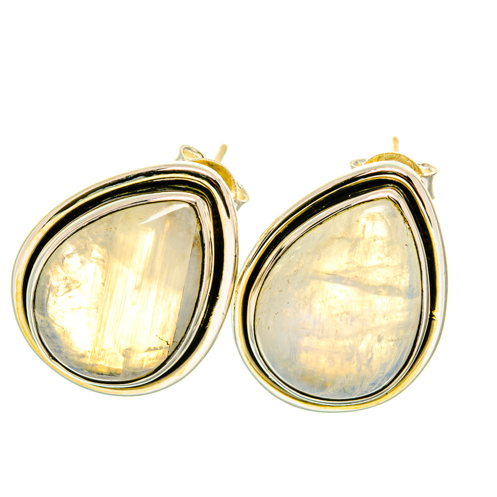 Rainbow Moonstone Earrings handcrafted by Anasilvercos - EARR418003