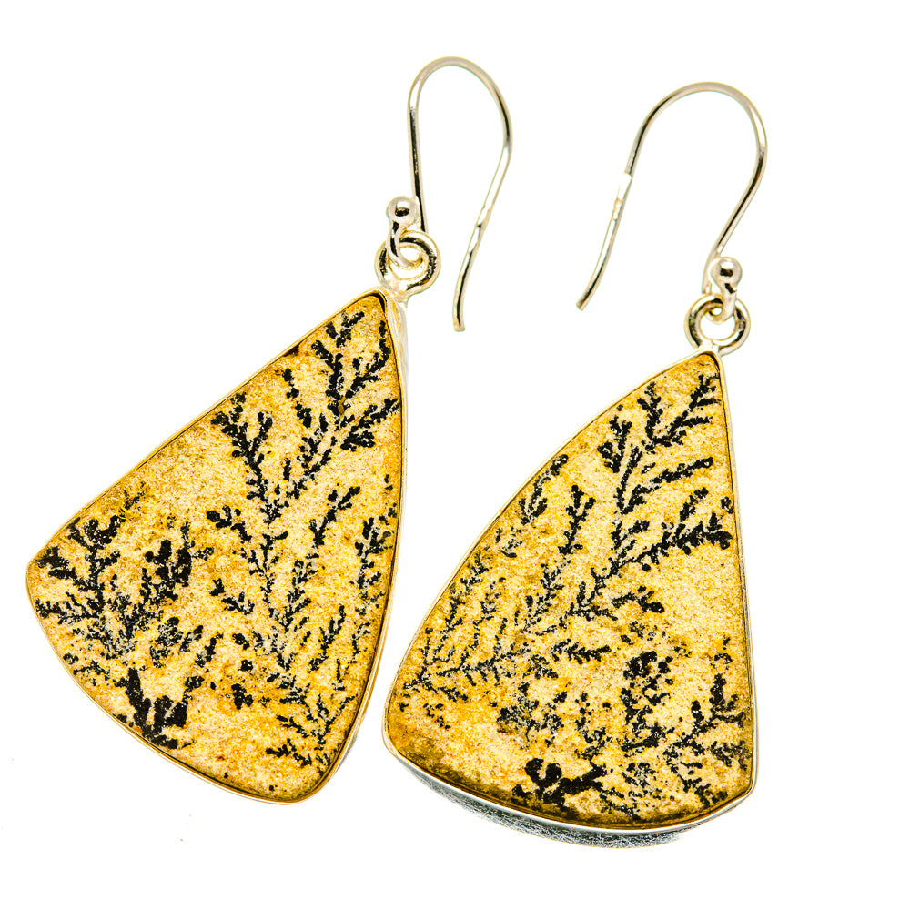 Germany Psilomelane Dendrite Earrings handcrafted by Anasilvercos - EARR418025