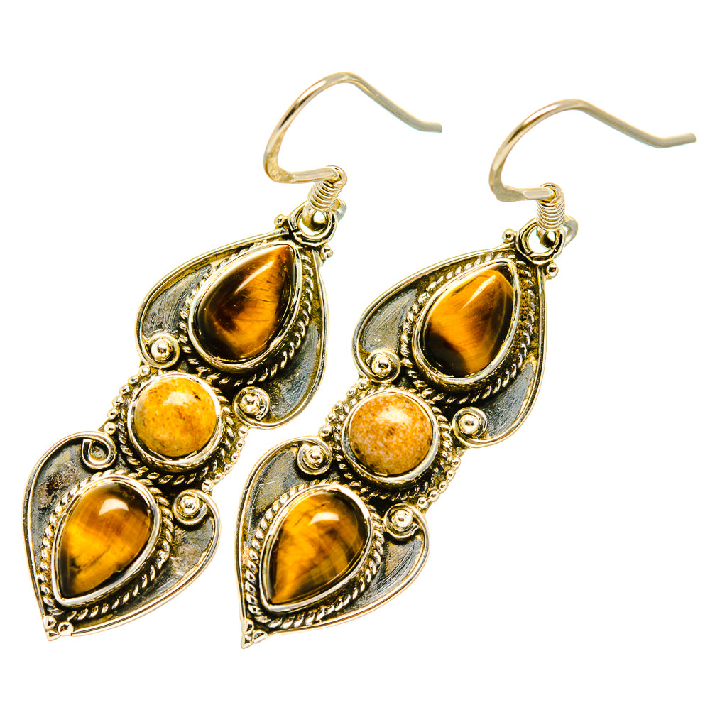 Tiger Eye Earrings handcrafted by Anasilvercos - EARR418039