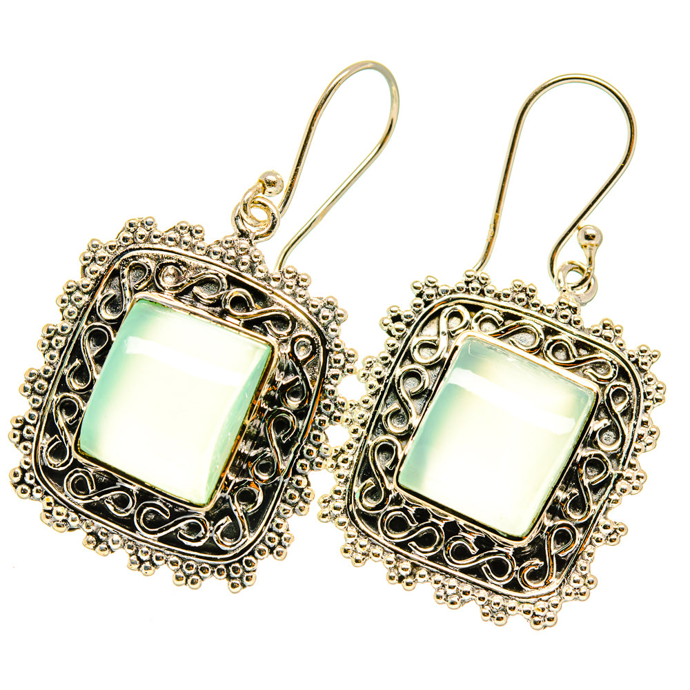 Aqua Chalcedony Earrings handcrafted by Anasilvercos - EARR418040