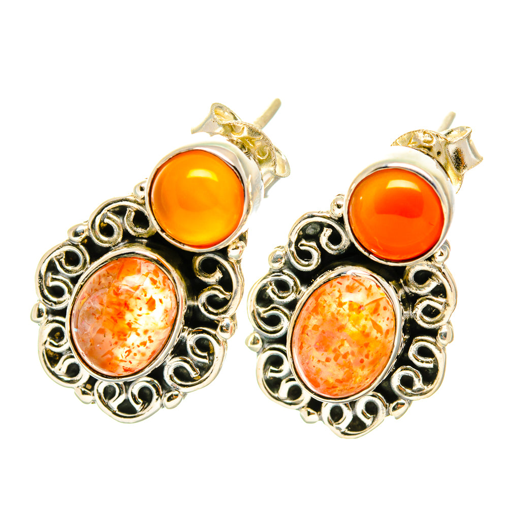 Sunstone Earrings handcrafted by Anasilvercos - EARR418050