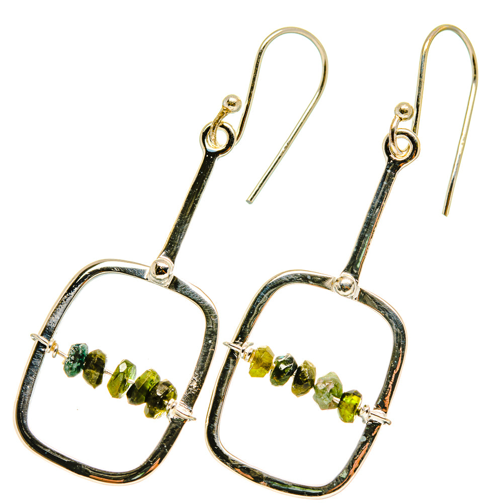 Green Tourmaline Earrings handcrafted by Anasilvercos - EARR418052
