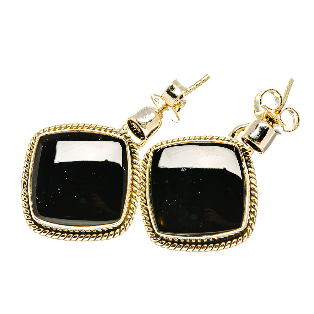 Black Onyx, Garnet Earrings handcrafted by Anasilvercos - EARR418062