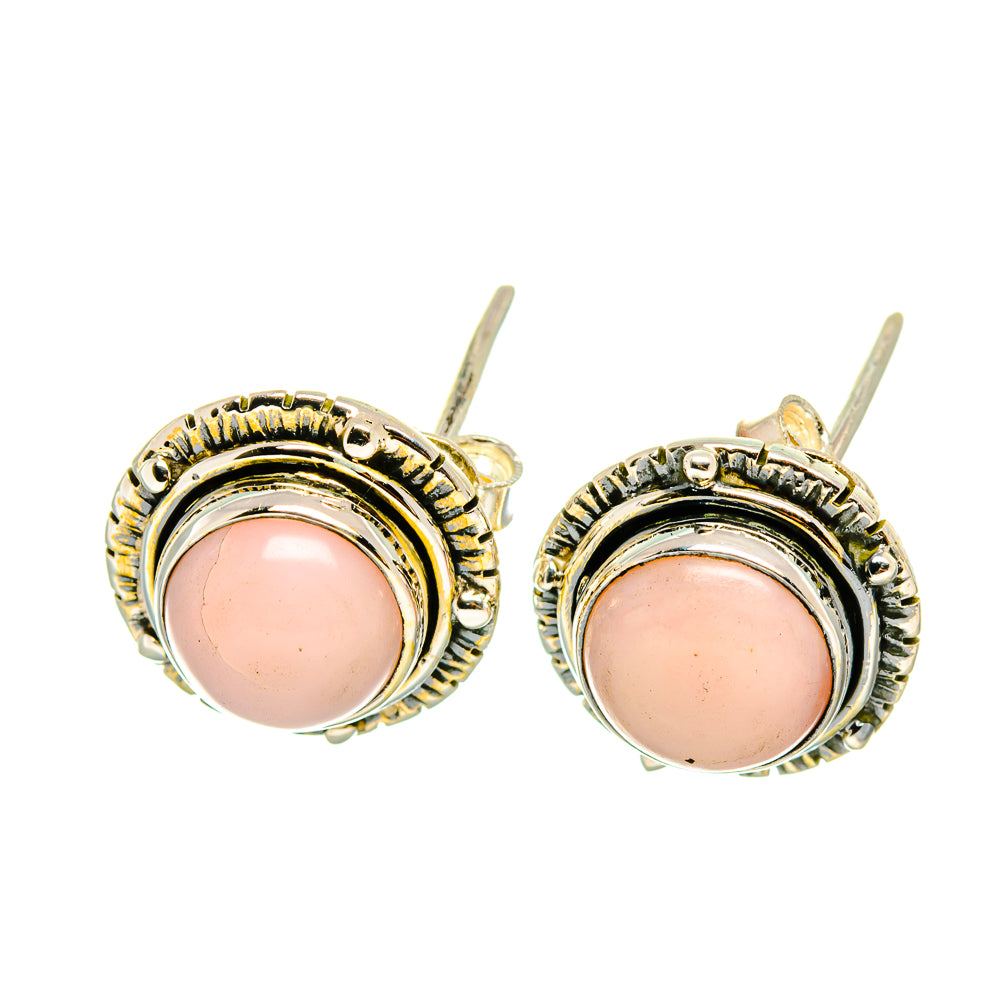 Pink Opal Earrings handcrafted by Anasilvercos - EARR418065