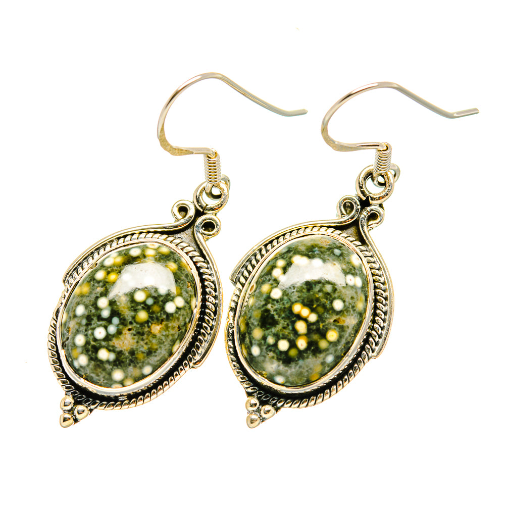 Ocean Jasper Earrings handcrafted by Anasilvercos - EARR418066