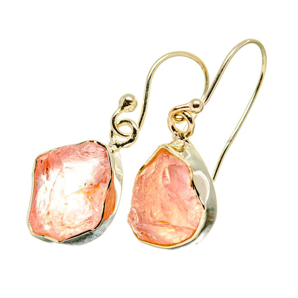 Rose Quartz Earrings handcrafted by Anasilvercos - EARR418069