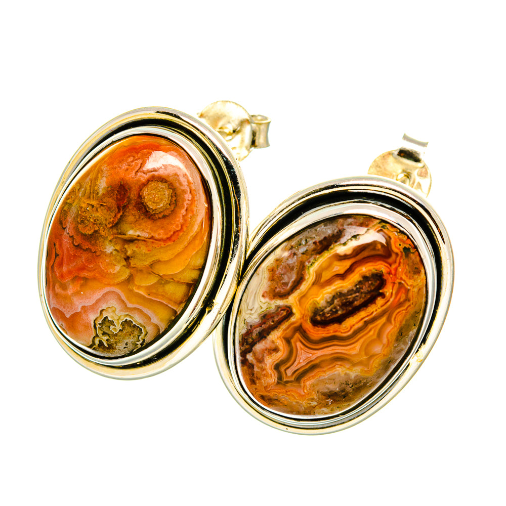 Crazy Lace Agate Earrings handcrafted by Anasilvercos - EARR418074