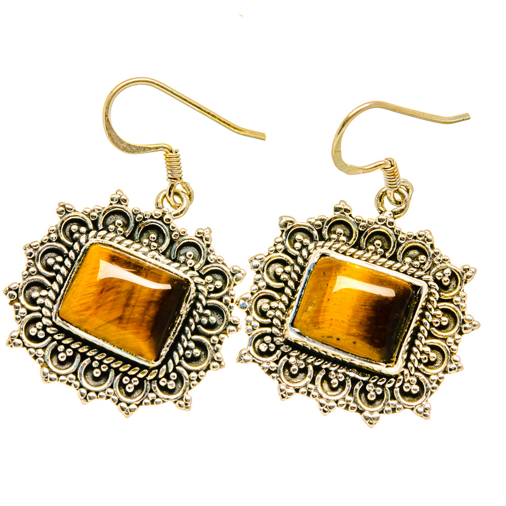 Tiger Eye Earrings handcrafted by Anasilvercos - EARR418082