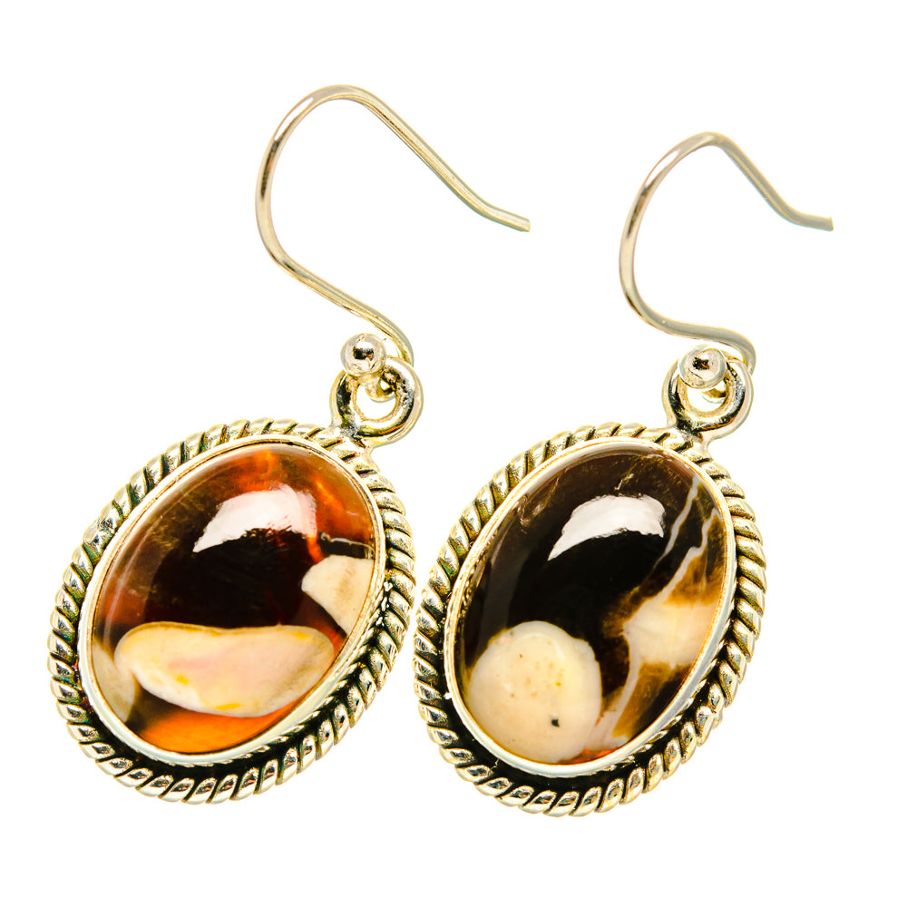 Peanut Wood Jasper Earrings handcrafted by Anasilvercos - EARR418091