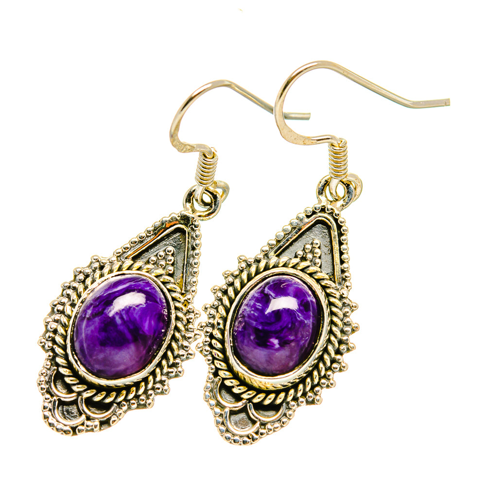 Charoite Earrings handcrafted by Anasilvercos - EARR418094