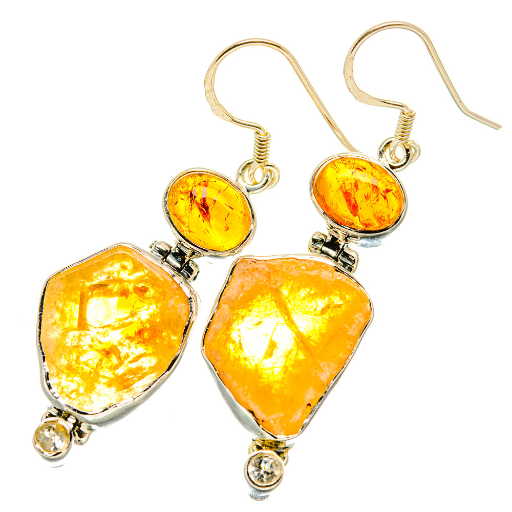 Citrine Earrings handcrafted by Anasilvercos - EARR418104