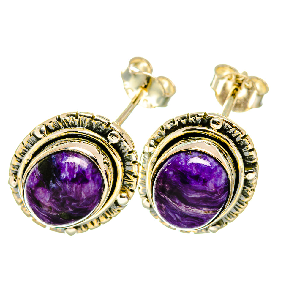 Charoite Earrings handcrafted by Anasilvercos - EARR418111