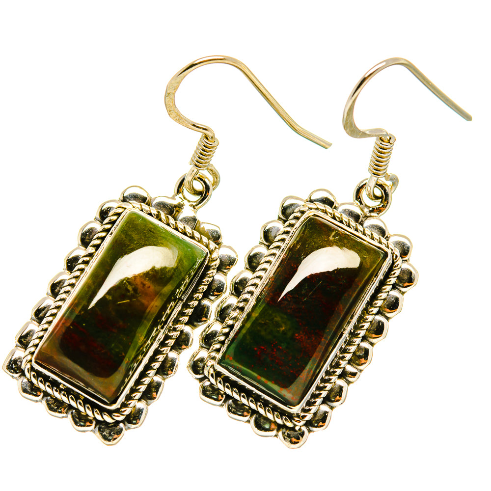Bloodstone Earrings handcrafted by Anasilvercos - EARR418116