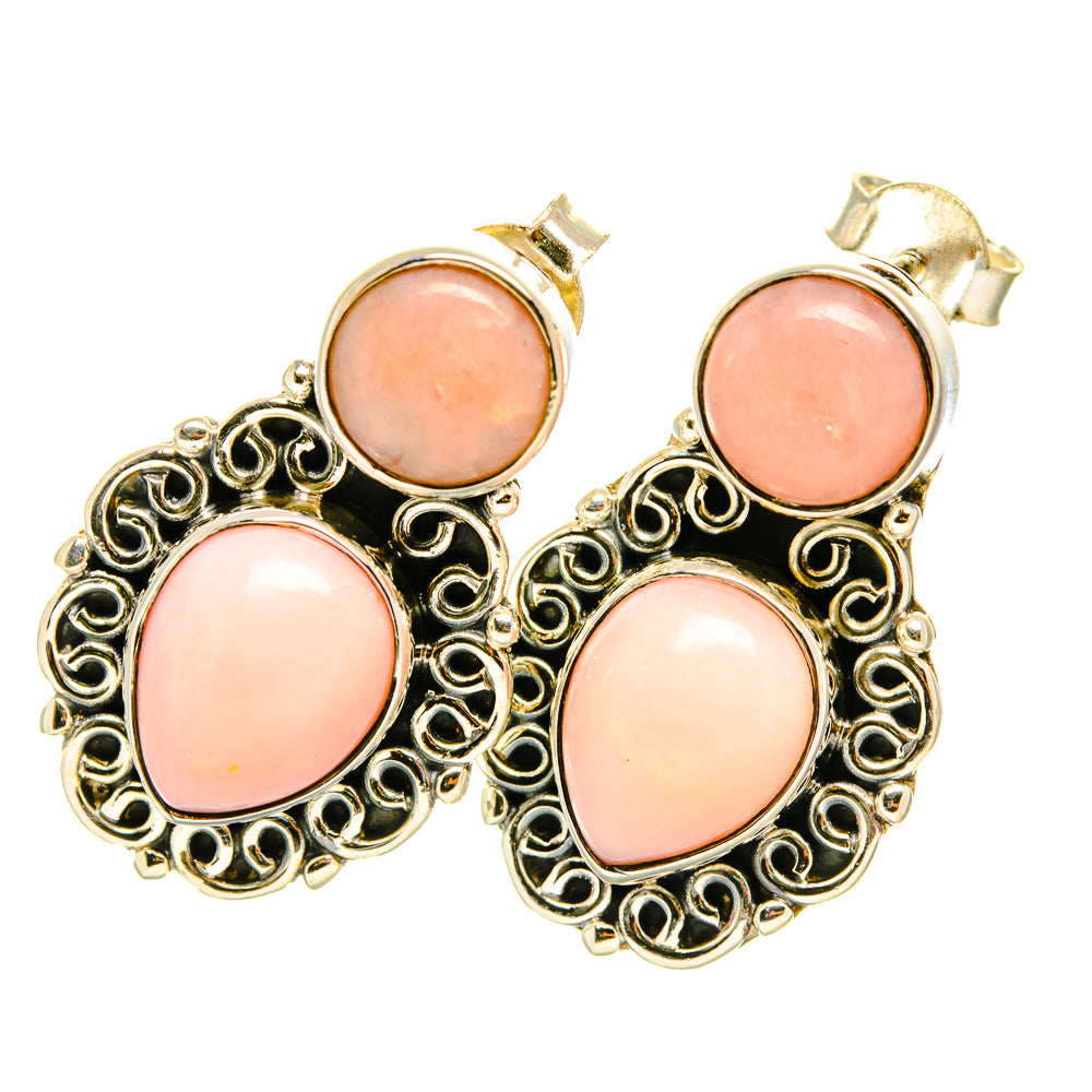 Pink Opal Earrings handcrafted by Anasilvercos - EARR418124