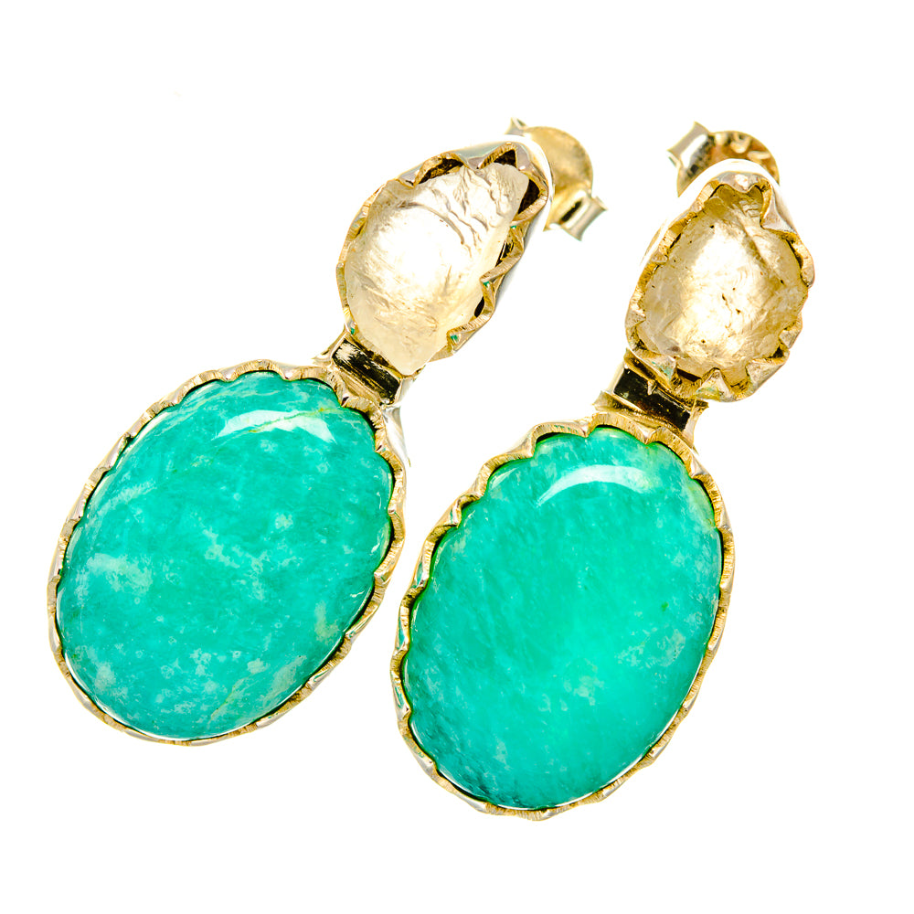 Amazonite Earrings handcrafted by Anasilvercos - EARR418140