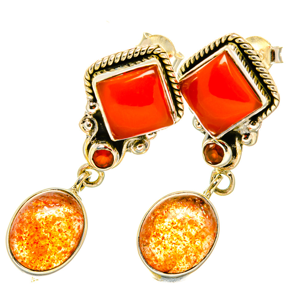 Carnelian Earrings handcrafted by Anasilvercos - EARR418146