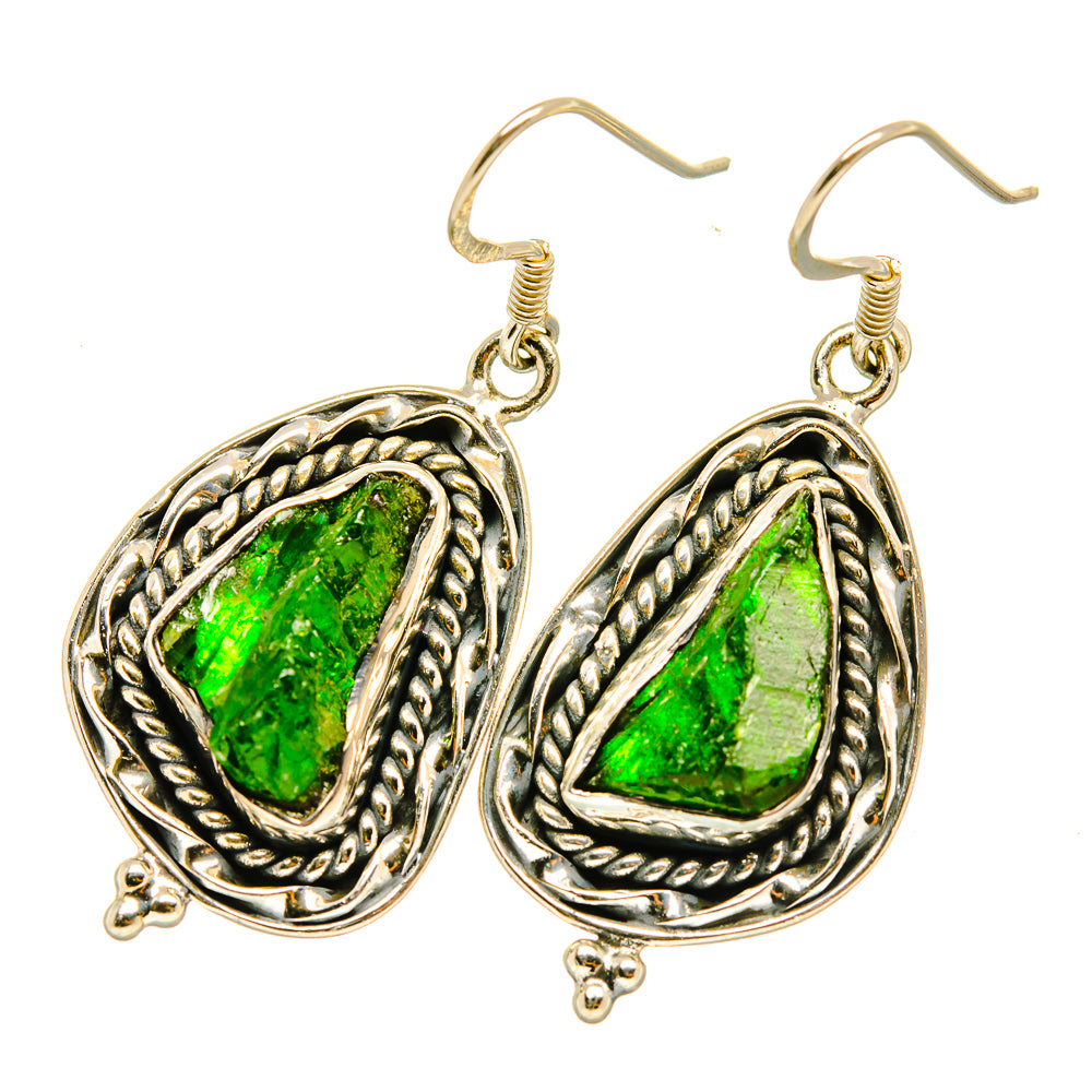 Green Tourmaline Earrings handcrafted by Anasilvercos - EARR418170