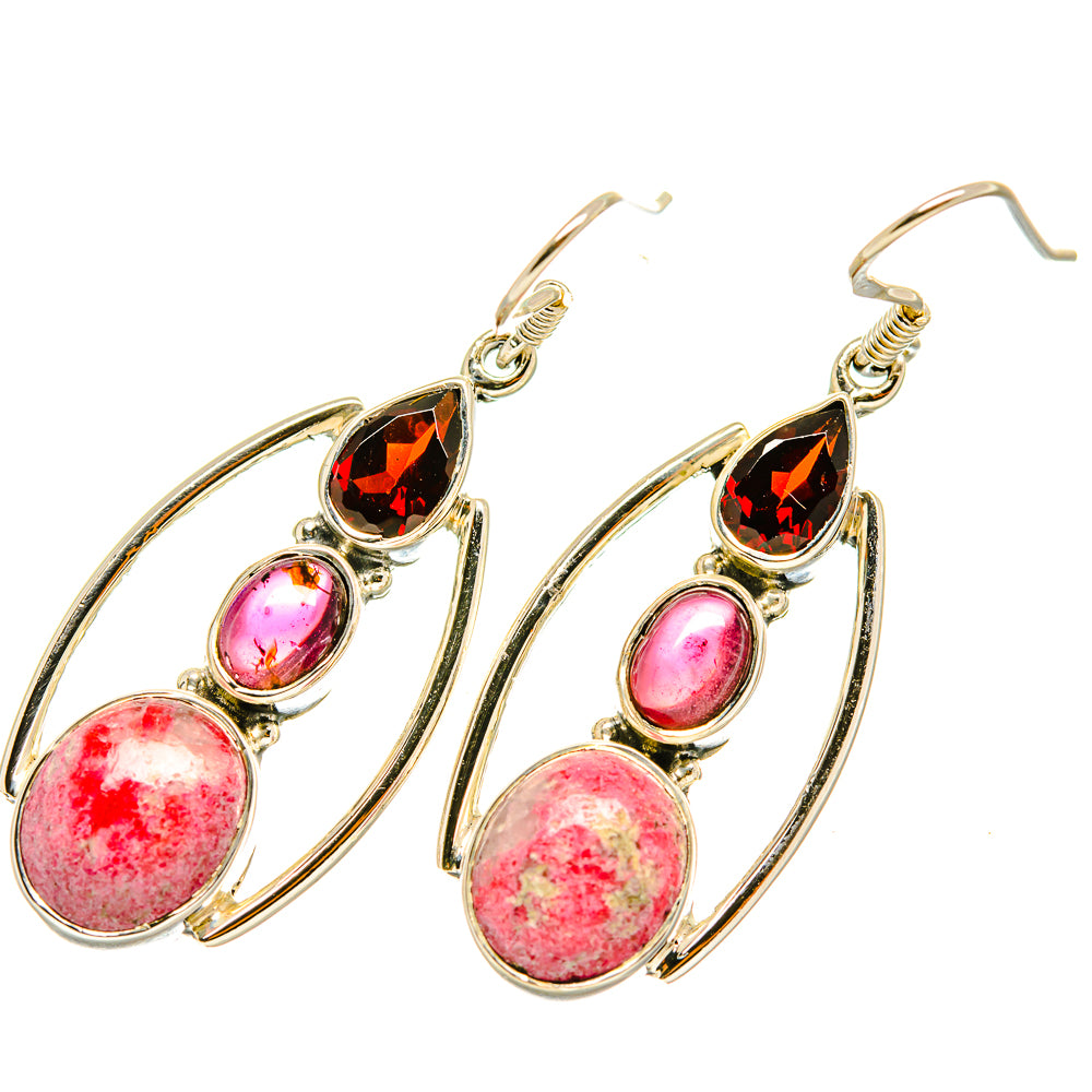 Rhodochrosite Earrings handcrafted by Anasilvercos - EARR418171