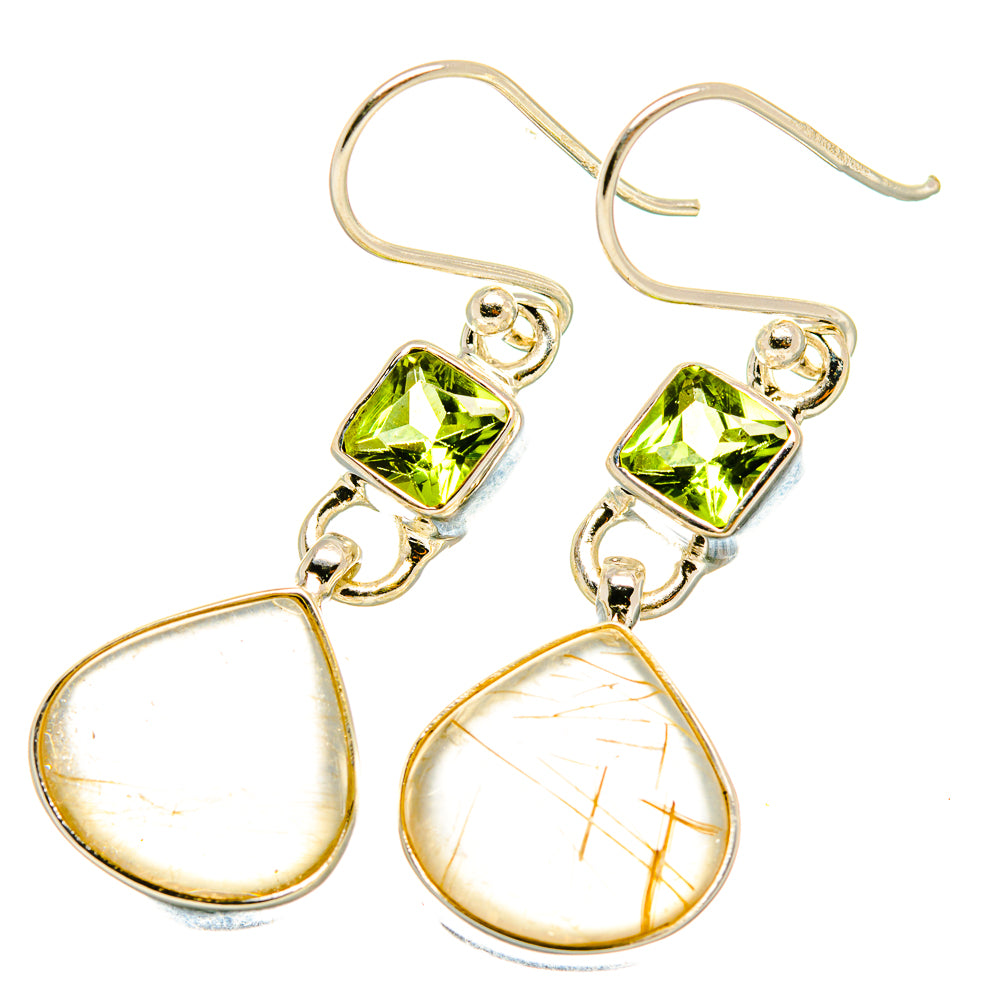 Rutilated Quartz Earrings handcrafted by Anasilvercos - EARR418177