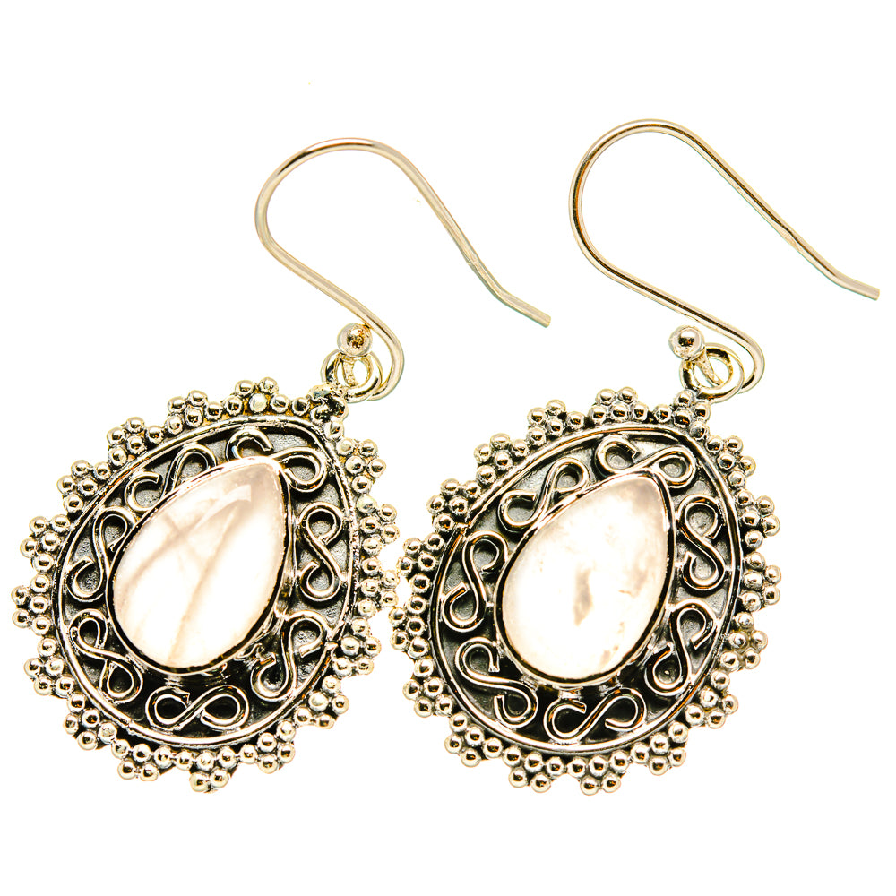 Rose Quartz Earrings handcrafted by Anasilvercos - EARR418181
