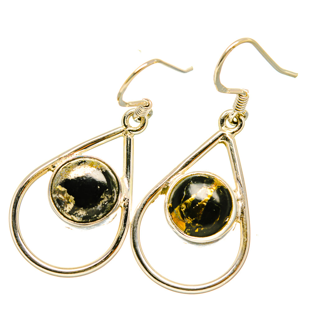 Golden Seraphinite Earrings handcrafted by Anasilvercos - EARR418183