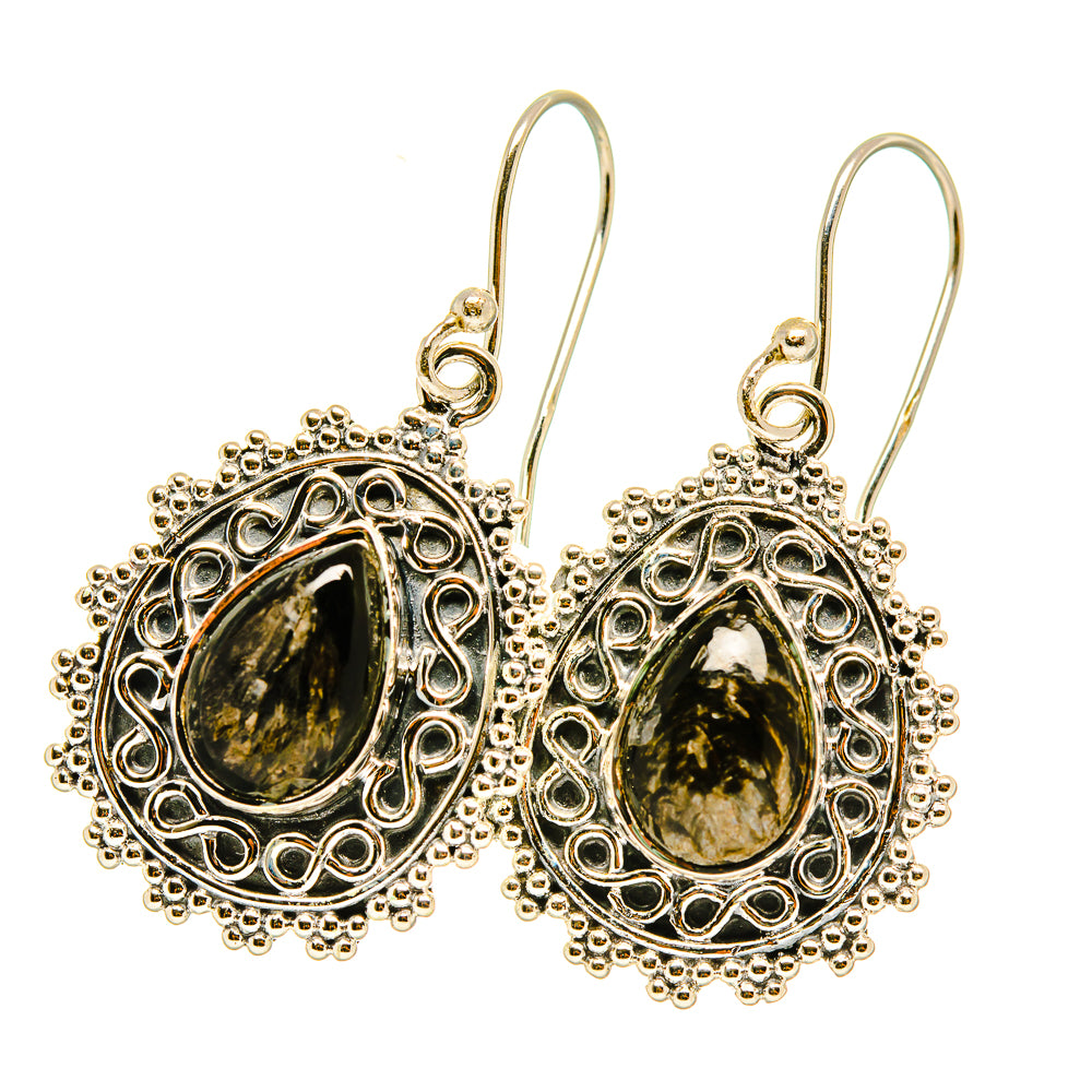 Golden Seraphinite Earrings handcrafted by Anasilvercos - EARR418191