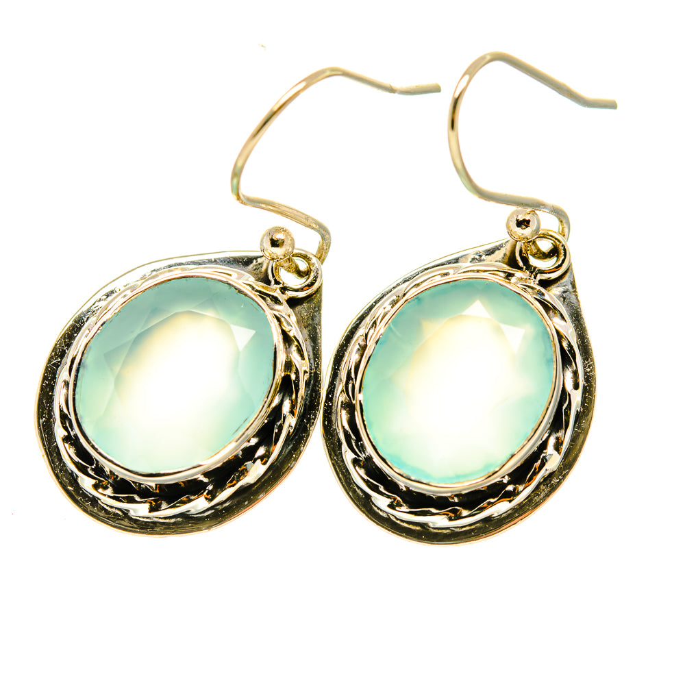 Aqua Chalcedony Earrings handcrafted by Anasilvercos - EARR418214