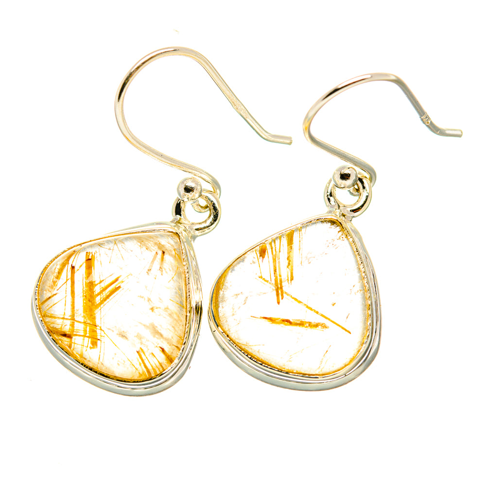 Rutilated Quartz Earrings handcrafted by Anasilvercos - EARR418216