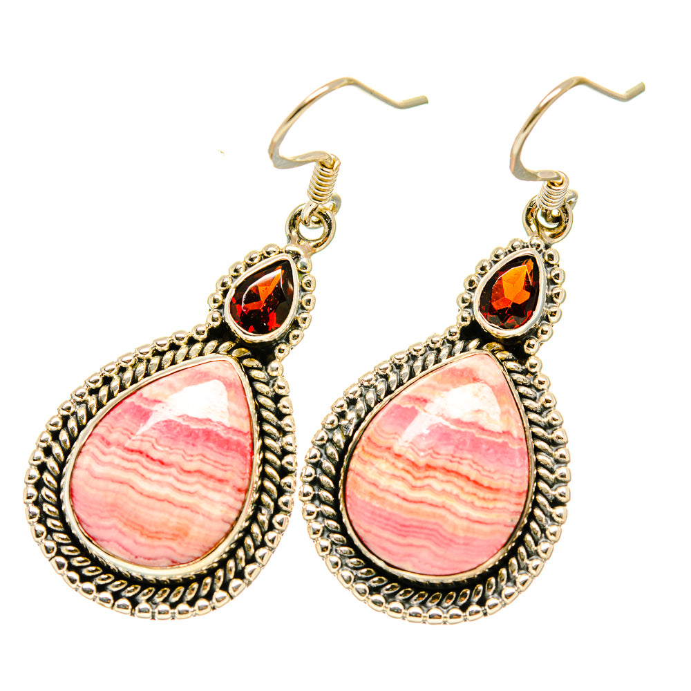 Rhodochrosite Earrings handcrafted by Anasilvercos - EARR418221