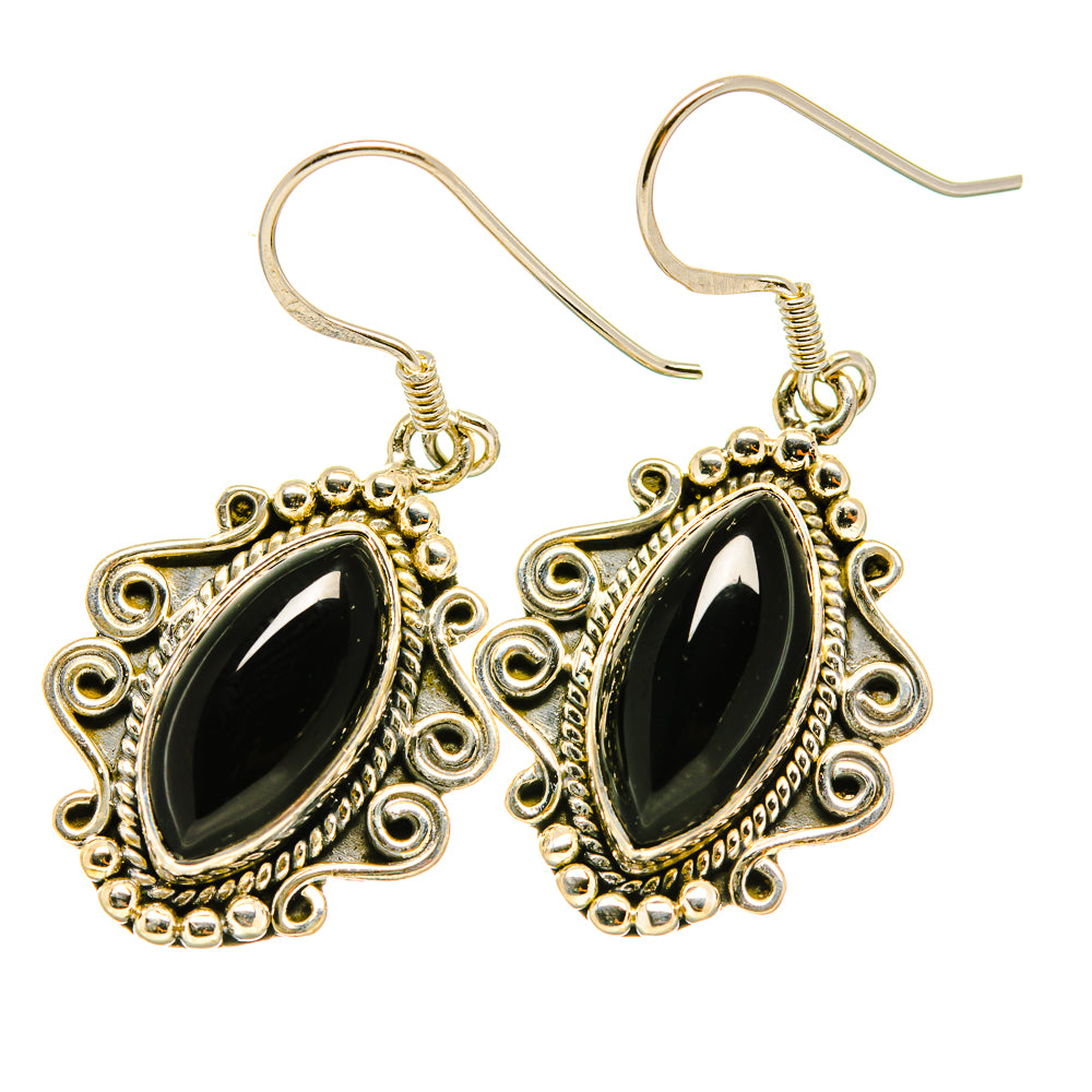 Black Onyx Earrings handcrafted by Anasilvercos - EARR418222