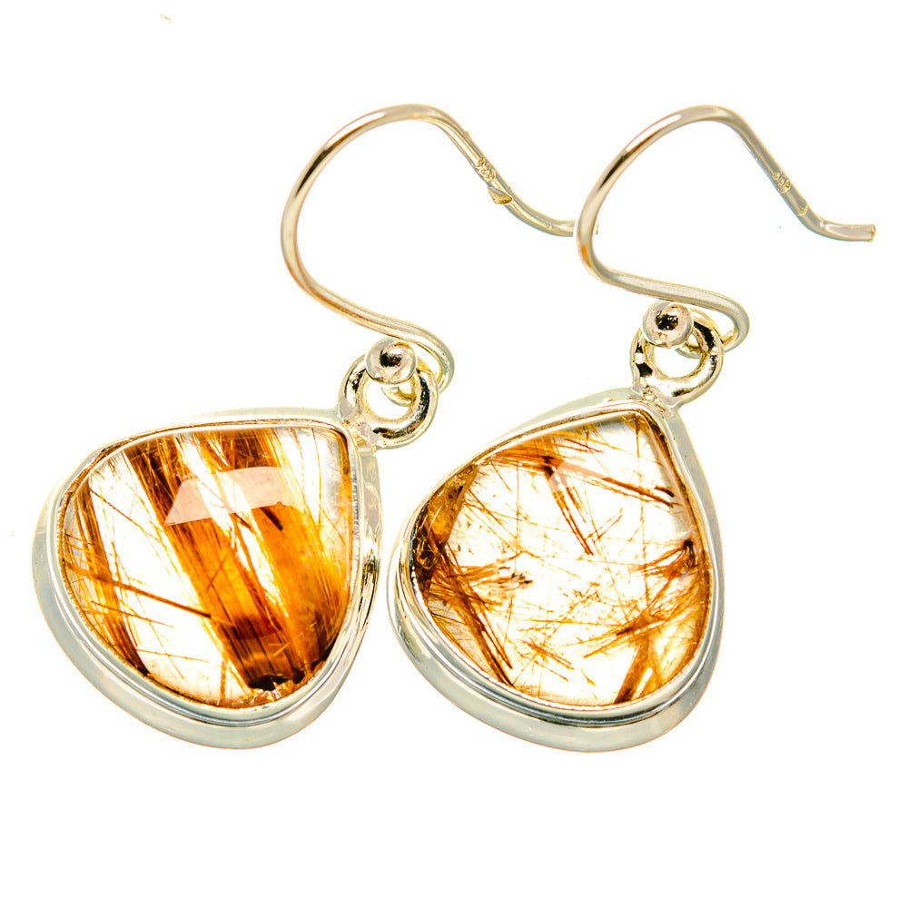 Rutilated Quartz Earrings handcrafted by Anasilvercos - EARR418225