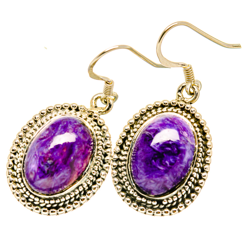 Charoite Earrings handcrafted by Anasilvercos - EARR418226