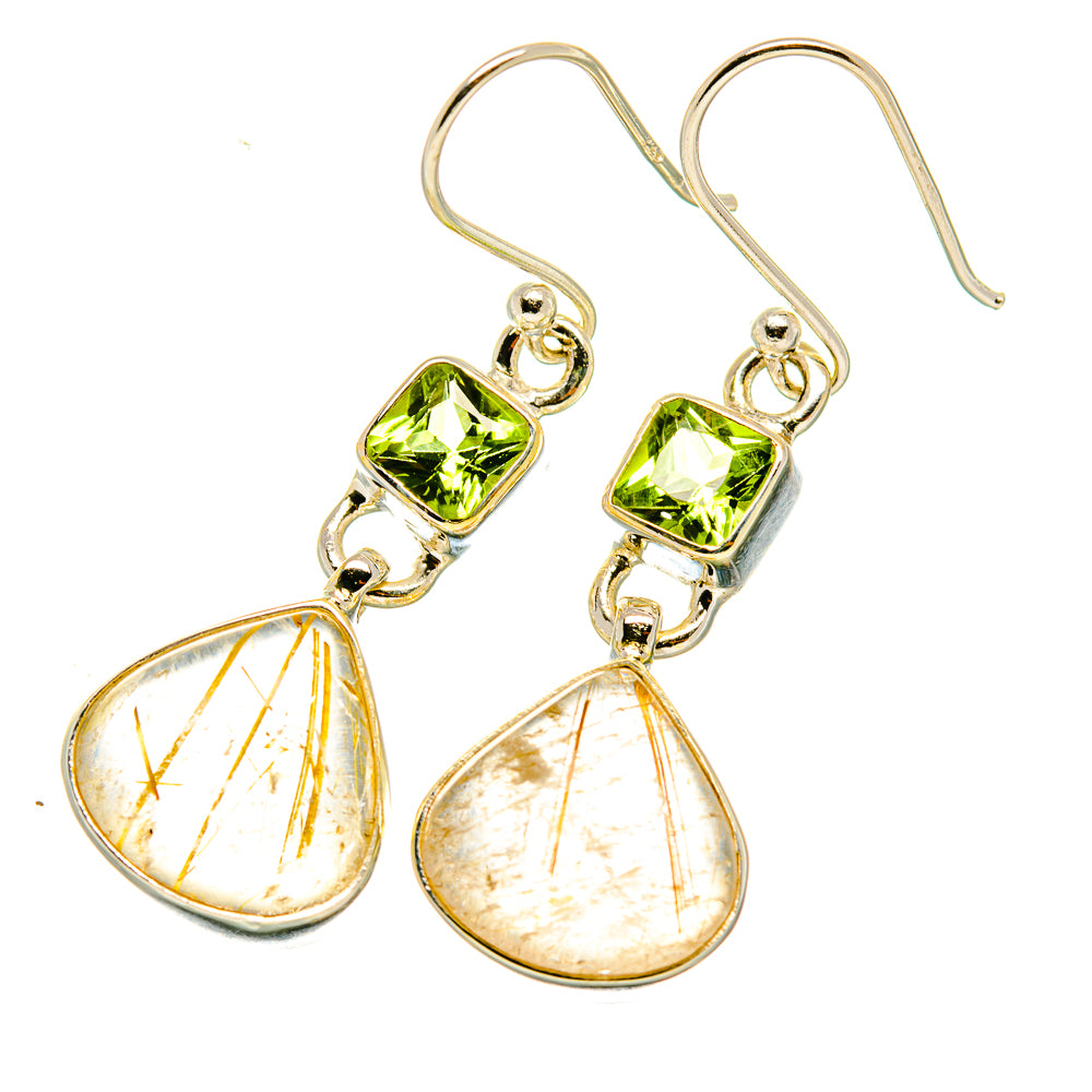 Rutilated Quartz Earrings handcrafted by Anasilvercos - EARR418229