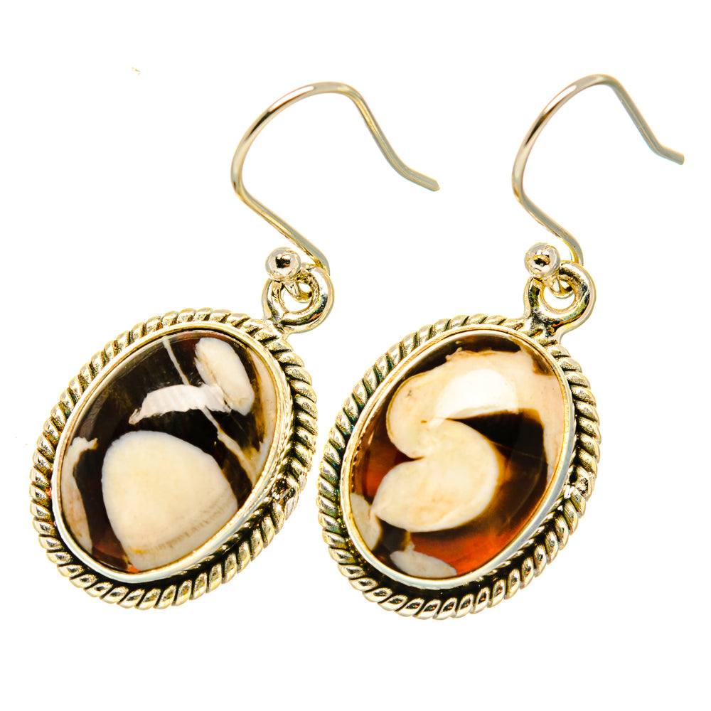Peanut Wood Jasper Earrings handcrafted by Anasilvercos - EARR418230