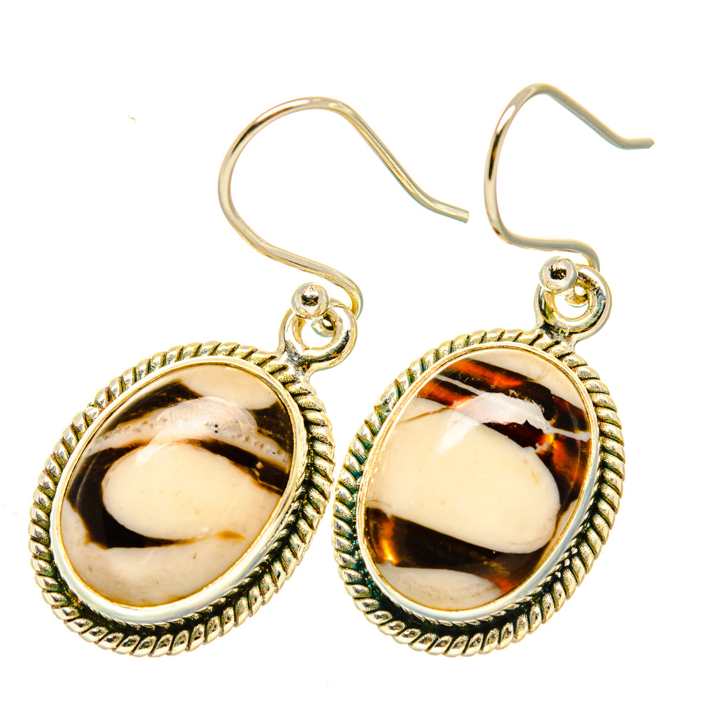 Peanut Wood Jasper Earrings handcrafted by Anasilvercos - EARR418233