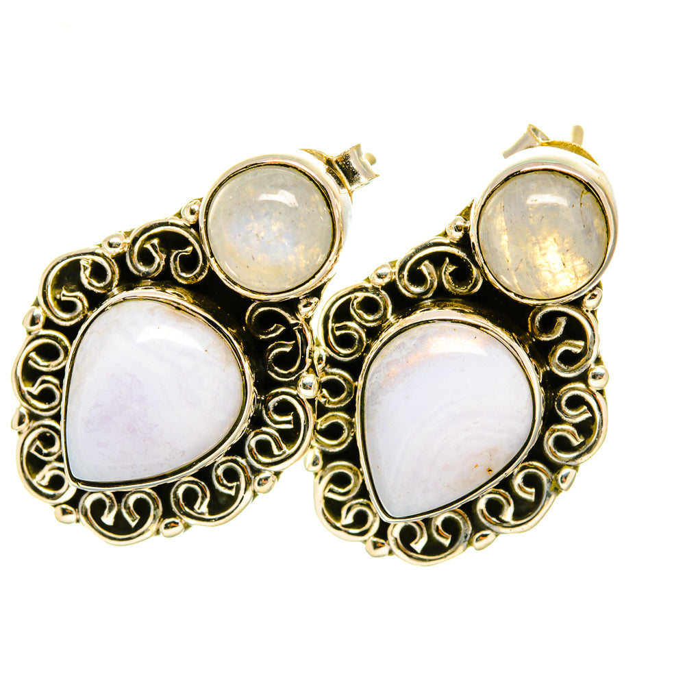 Blue Lace Agate Earrings handcrafted by Anasilvercos - EARR418252