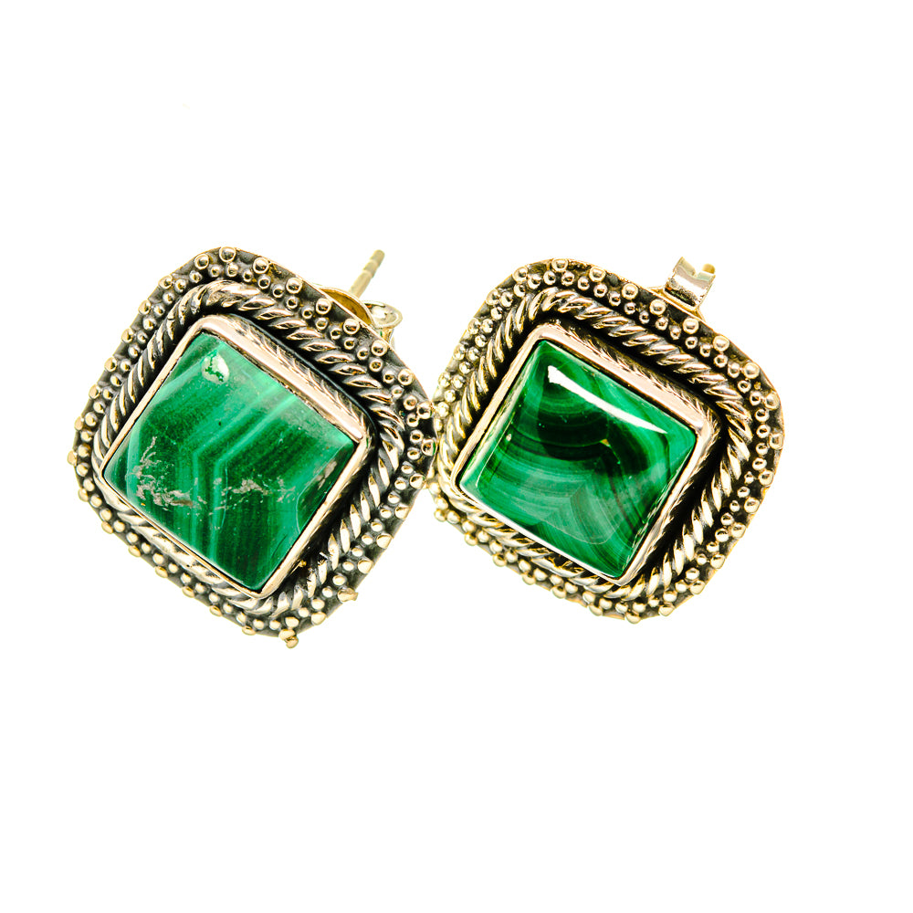 Malachite Earrings handcrafted by Anasilvercos - EARR418274
