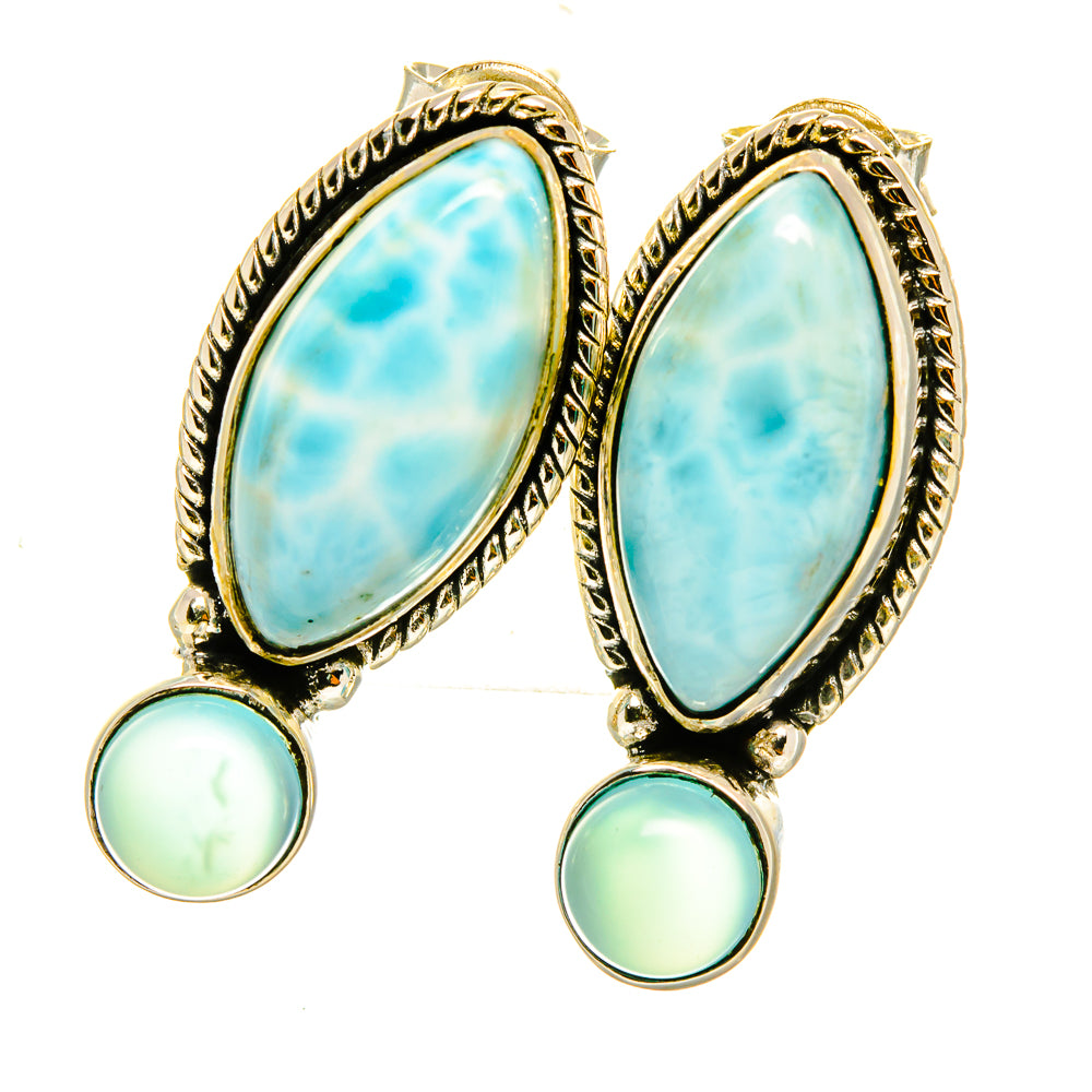 Larimar Earrings handcrafted by Anasilvercos - EARR418284