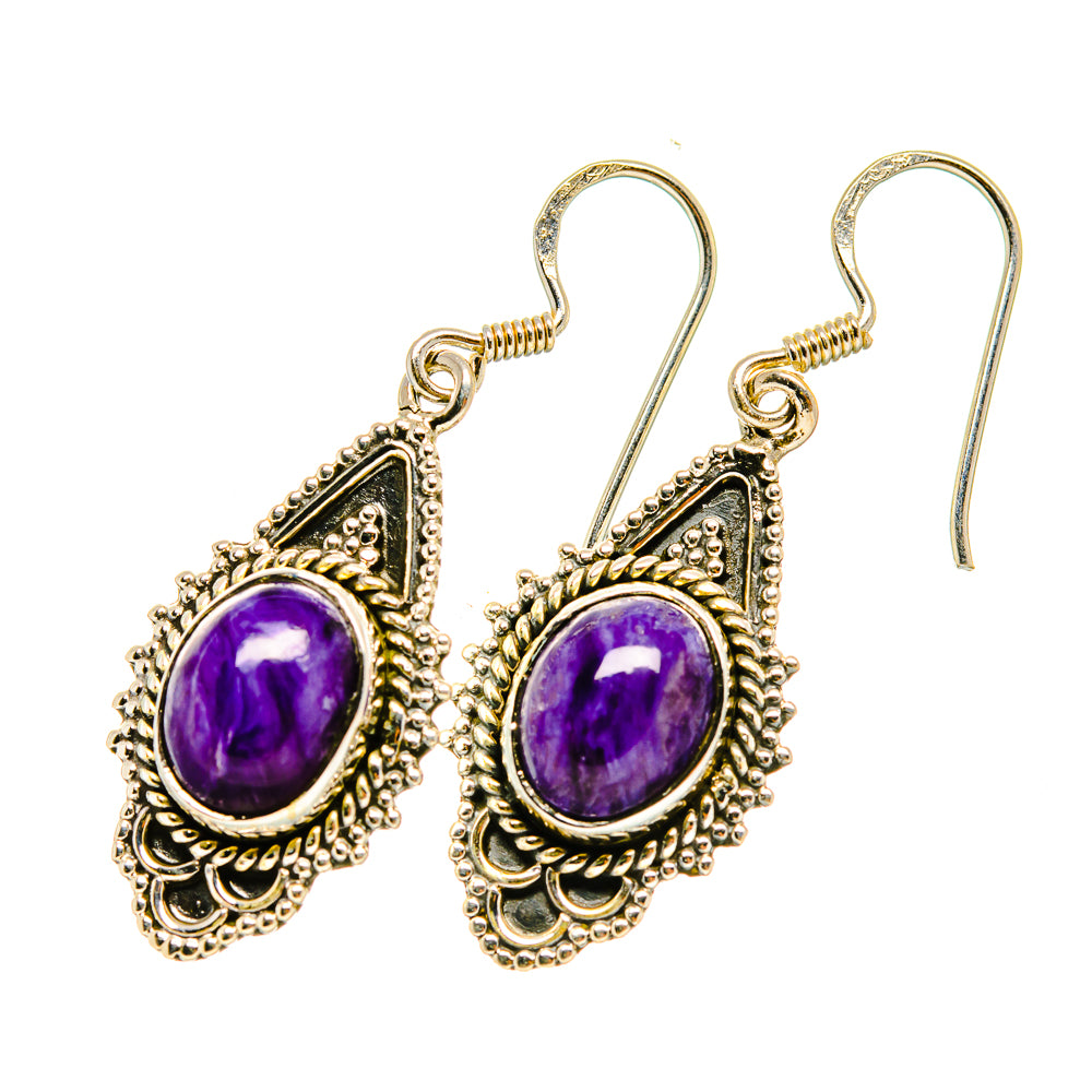 Charoite Earrings handcrafted by Anasilvercos - EARR418297
