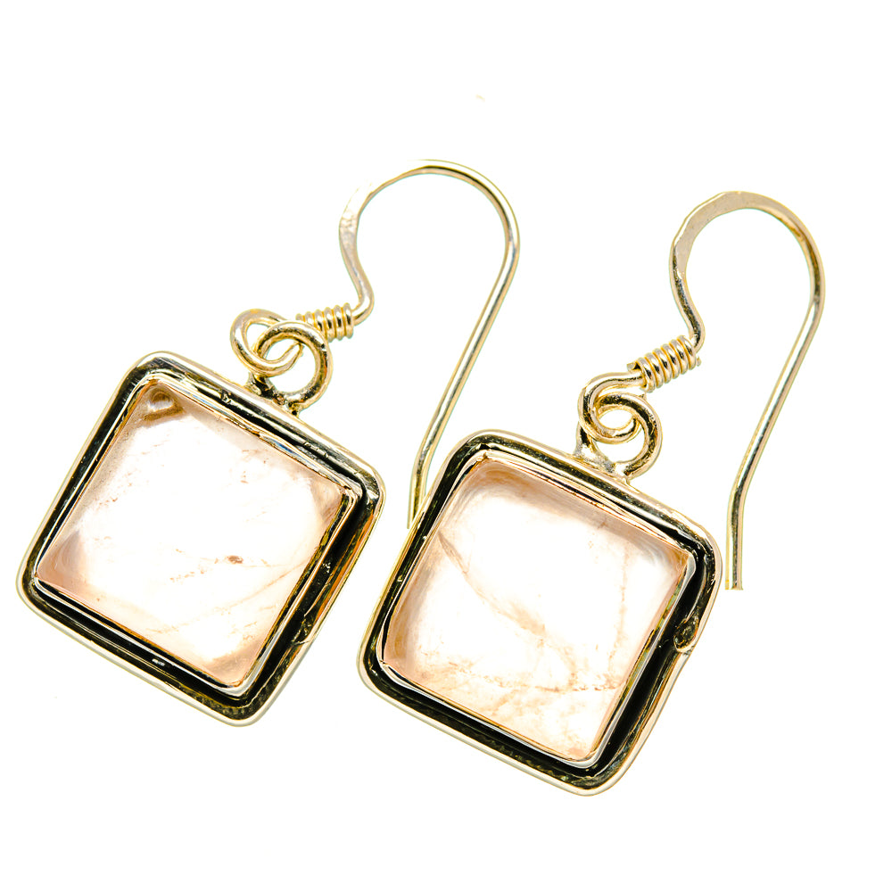Rose Quartz Earrings handcrafted by Anasilvercos - EARR418301