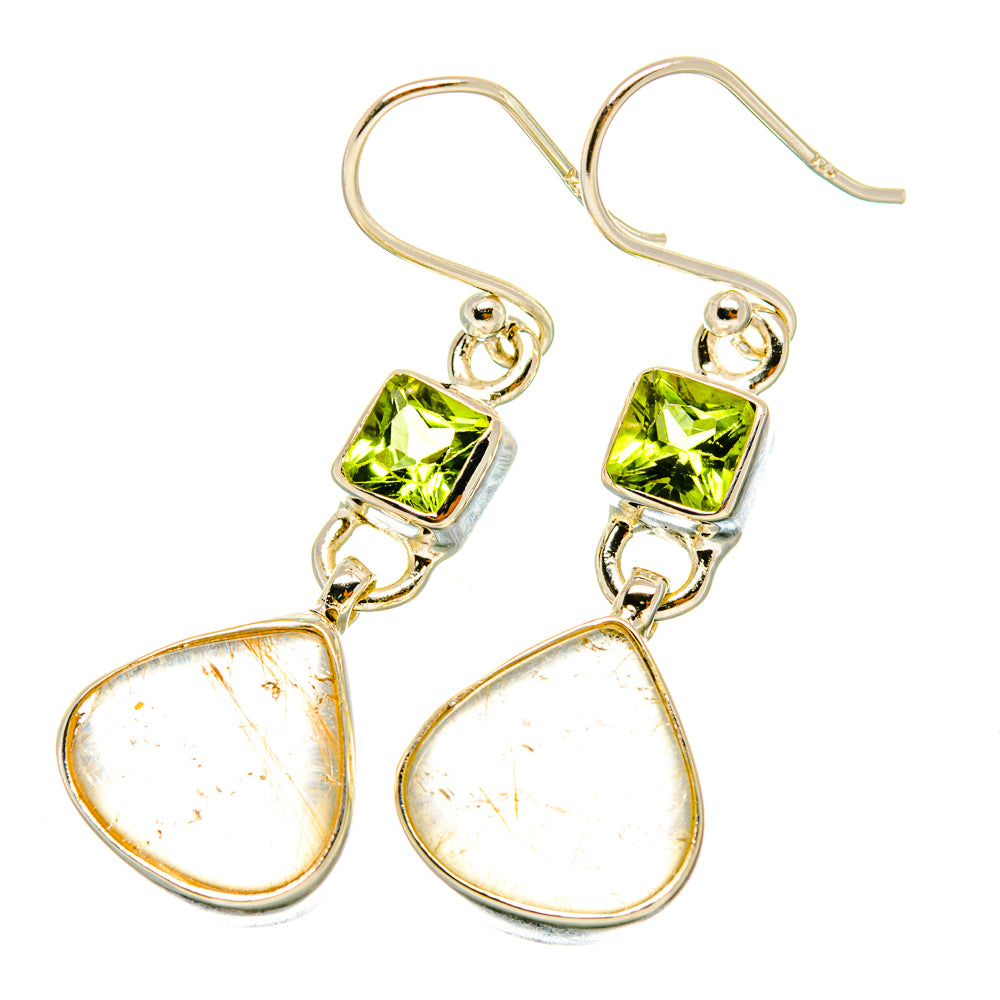 Rutilated Quartz Earrings handcrafted by Anasilvercos - EARR418304