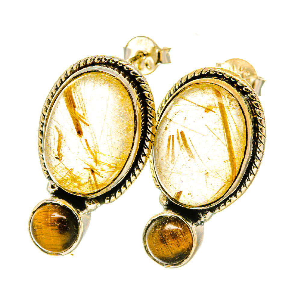 Rutilated Quartz Earrings handcrafted by Anasilvercos - EARR418324