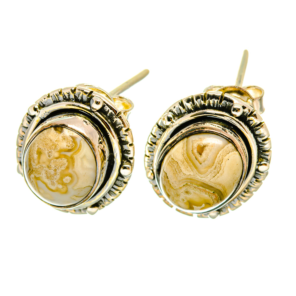 Laguna Lace Agate Earrings handcrafted by Anasilvercos - EARR418332