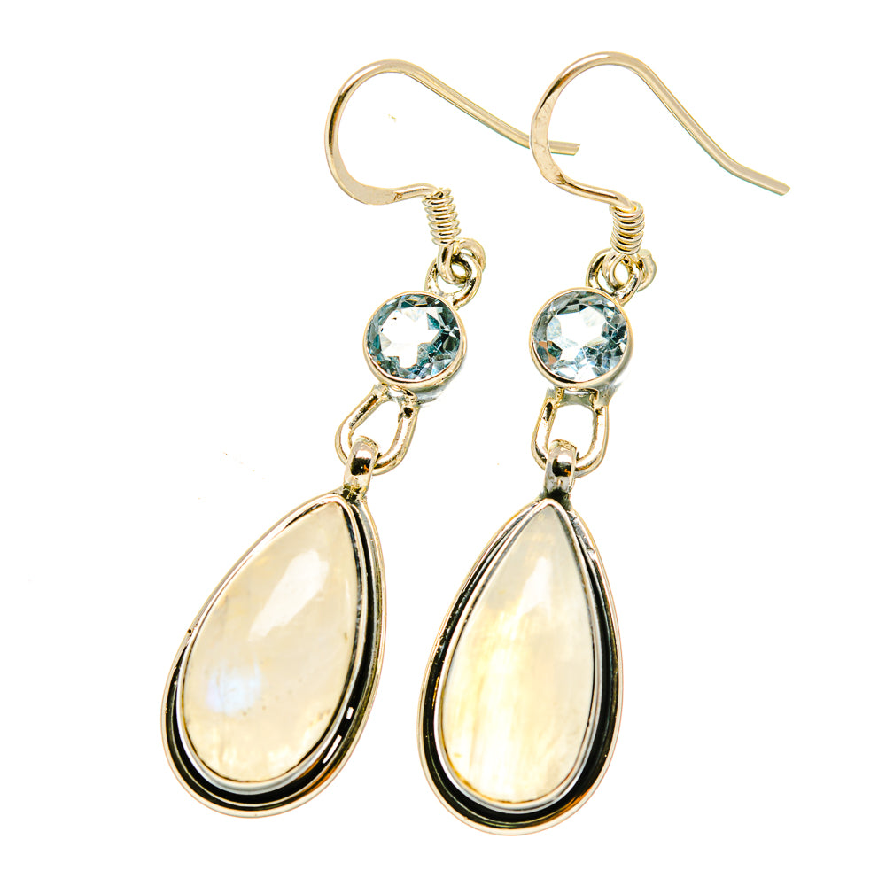 Rainbow Moonstone Earrings handcrafted by Anasilvercos - EARR418333