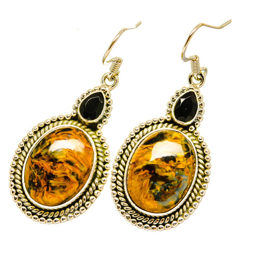 Golden Pietersite Earrings handcrafted by Anasilvercos - EARR418339