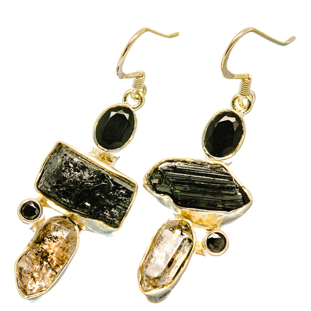 Black Tourmaline Earrings handcrafted by Anasilvercos - EARR418346