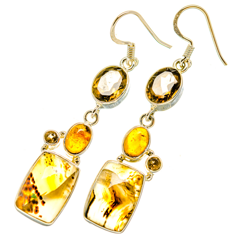 Montana Agate Earrings handcrafted by Anasilvercos - EARR418353