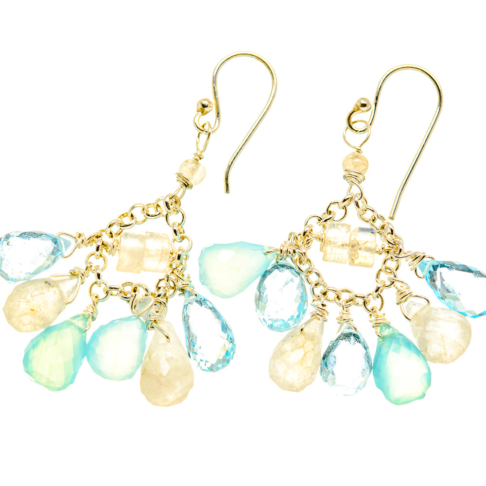 Aqua Chalcedony Earrings handcrafted by Anasilvercos - EARR418356
