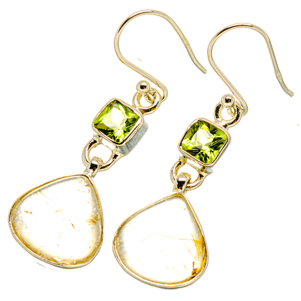 Rutilated Quartz Earrings handcrafted by Anasilvercos - EARR418380