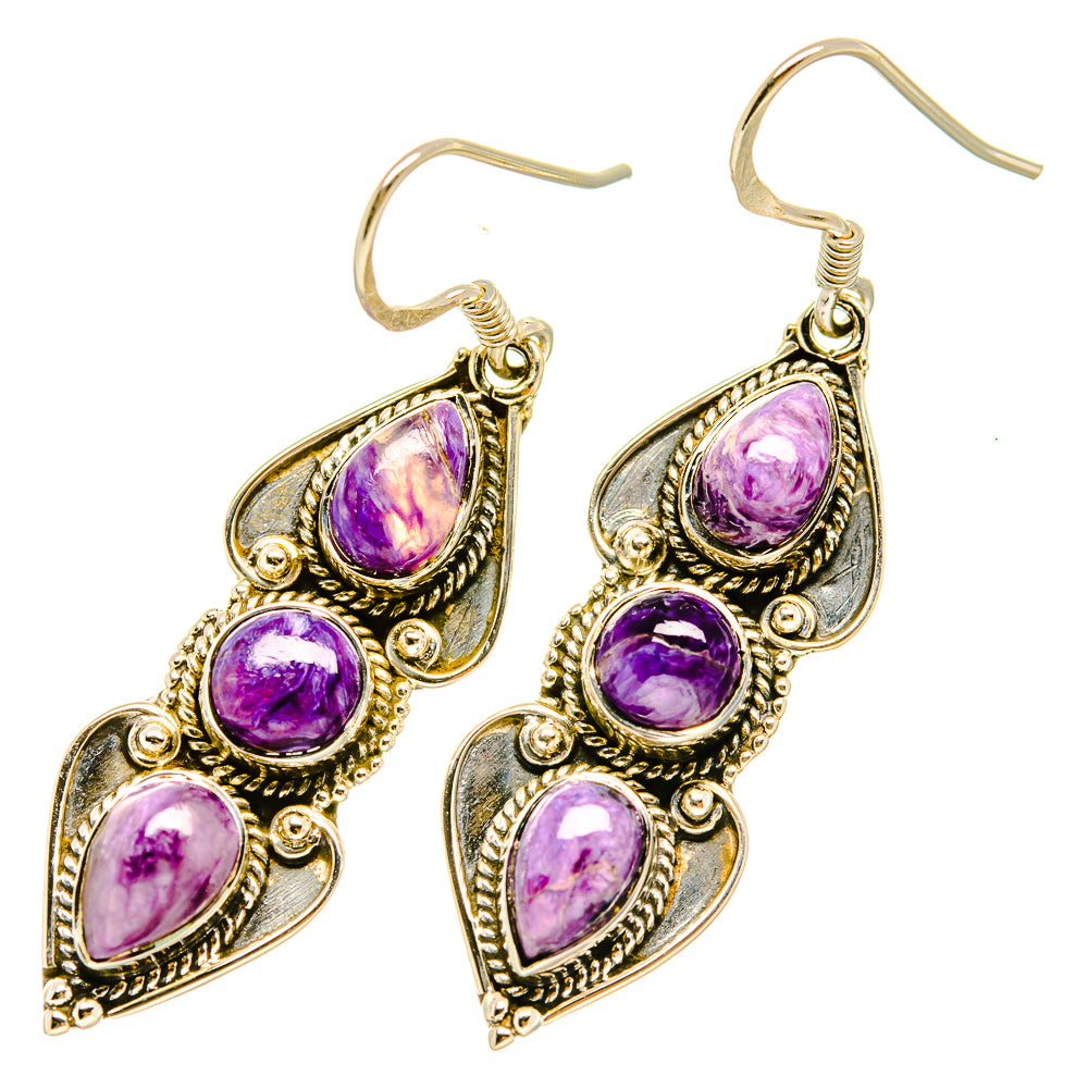 Charoite Earrings handcrafted by Anasilvercos - EARR418384